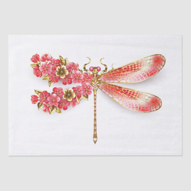 Flower dragonfly with jewellery sakura tissue paper (Front)