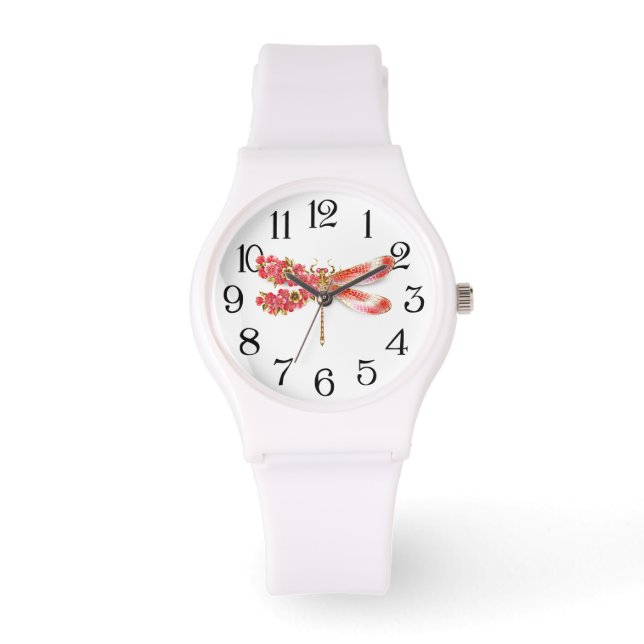 Flower dragonfly with jewellery sakura watch (Front)