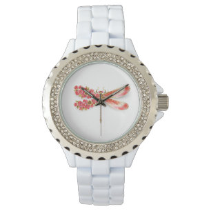 Flower dragonfly with jewellery sakura watch
