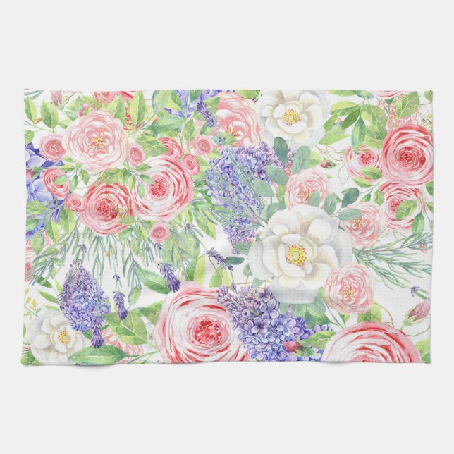 Flower Drawing Easy Tea Towel (Horizontal)