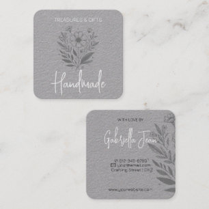Flower Drawing Handmade Crafts Simple Kraft Paper Square Business Card