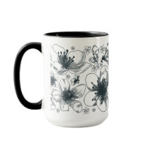 Flower Drawing on ringer mug
