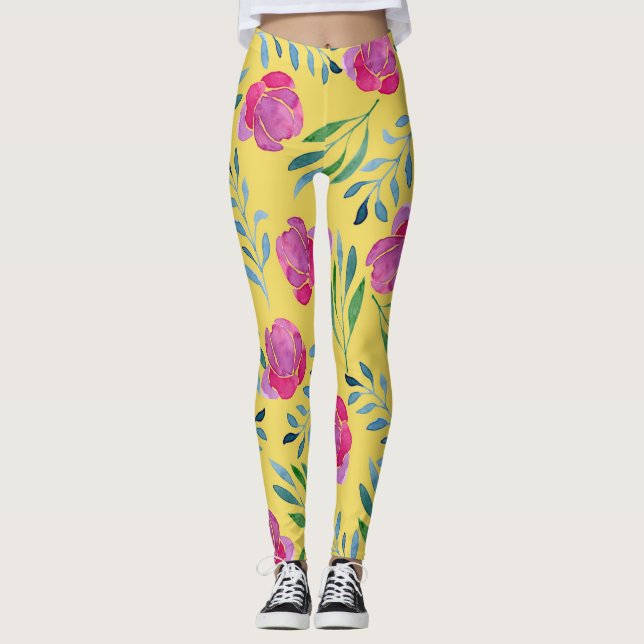 Flower Drawings Easy Leggings (Front)