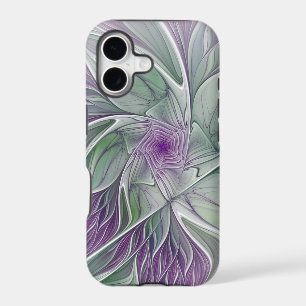 Flower Dream, Abstract Purple Green Fractal Art