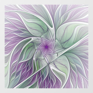 Flower Dream, Abstract Purple Green Fractal Art
