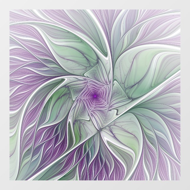 Flower Dream, Abstract Purple Green Fractal Art (Sheet)