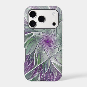 Flower Dream, Abstract Purple Green Fractal Art
