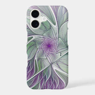 Flower Dream, Abstract Purple Green Fractal Art