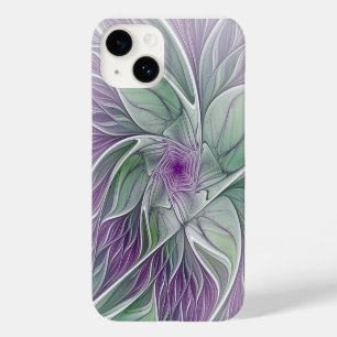 Flower Dream, Abstract Purple Green Fractal Art Case-Mate iPhone 14 Case
