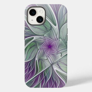 Flower Dream, Abstract Purple Green Fractal Art Case-Mate iPhone 14 Case