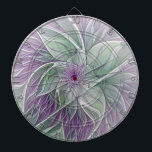 Flower Dream, Abstract Purple Green Fractal Art Dartboard<br><div class="desc">A modern and abstract Fantasy Flower, Fractal Art.
Design for your dartboard and more.</div>