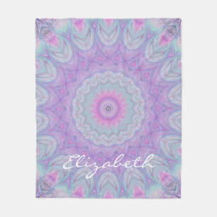 Flower Dream Pastel Mandala by JoMazArt Fleece Blanket