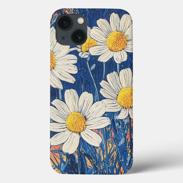 Flower Dreams Camomille Impasto Style IPhone Case (Back)