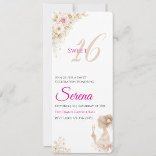 Flower Dreamy Soft Sweet 16 Birthday Note Card