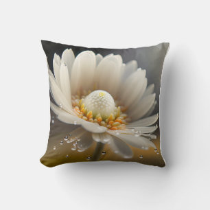 Flower Droplets Calm Tranquil Nature Peaceful Flow Cushion