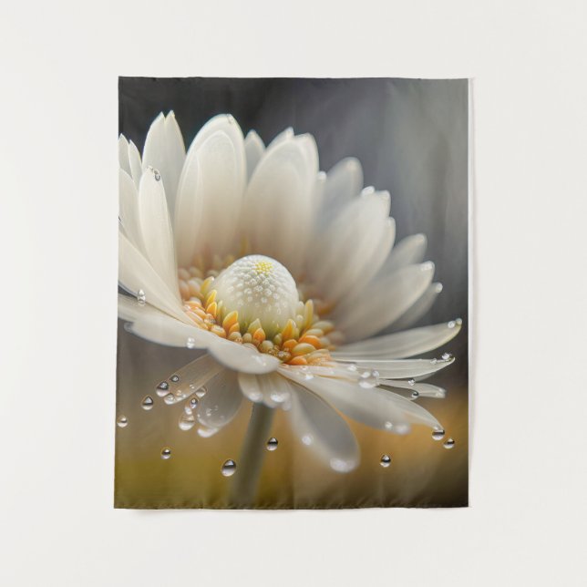 Flower Droplets Calm Tranquil Nature Peaceful Flow Tapestry (Front)
