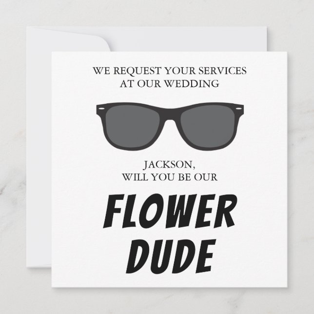 Flower Dude Proposal Blank Flat Card (Front)