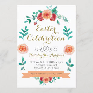 Flower Easter Celebration Invitation