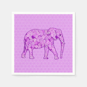Flower elephant - amethyst purple napkin