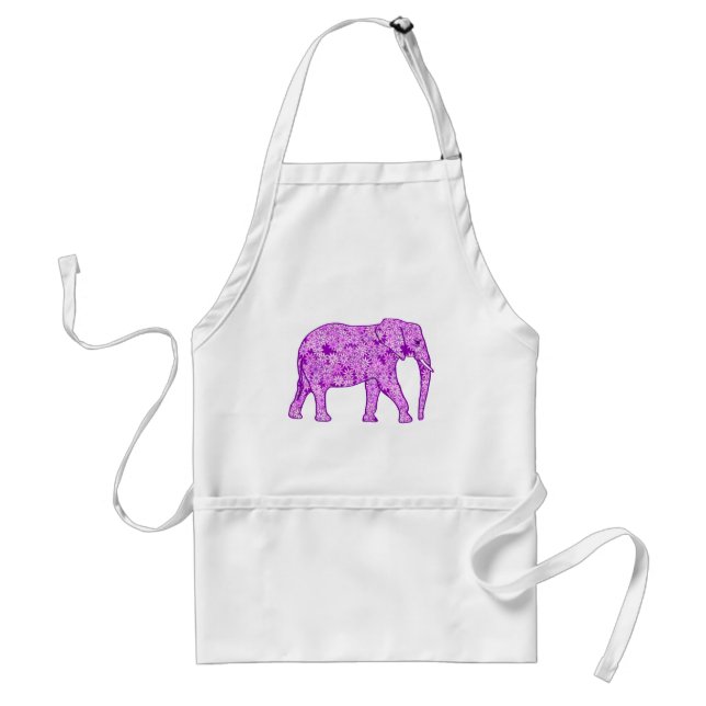 Flower elephant - amethyst purple standard apron (Front)
