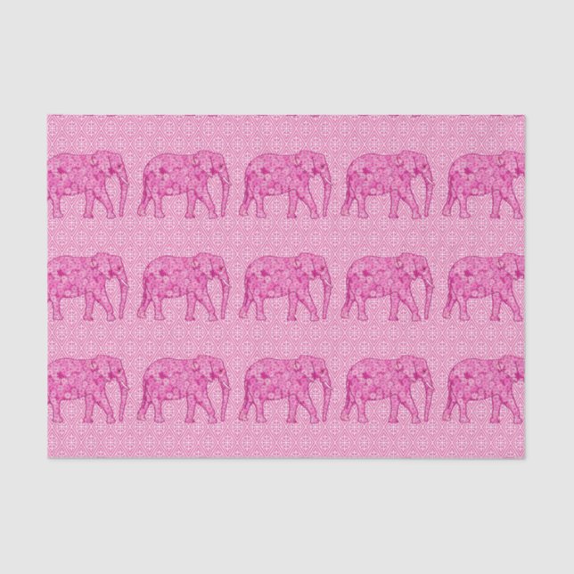 Flower elephant - fuchsia pink tissue paper (Front)