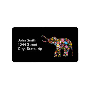 Flower Elephant Label