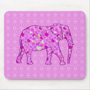 Flower elephant - orchid and magenta mouse pad