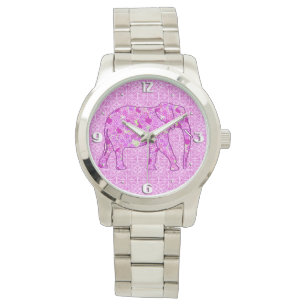 Flower elephant - orchid and magenta watch