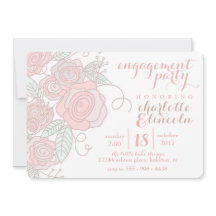 Flower engagement party invitation