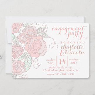 Flower engagement party invitation