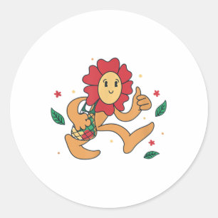 Flower Environmental Protection Nature Floral Envi Classic Round Sticker