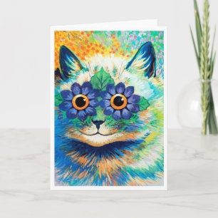 Flower Eyes Cat, Louis Wain Card
