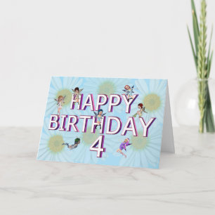 Flower fairies 4th birthday card