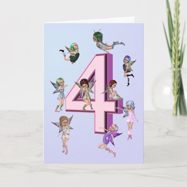 Flower fairies 4th birthday card (Front)