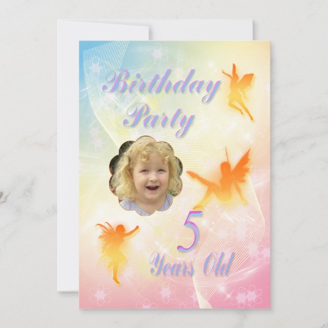 Flower fairies 5th Birthday Party invitation (Front)