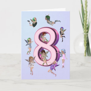 Flower fairies 8th birthday card