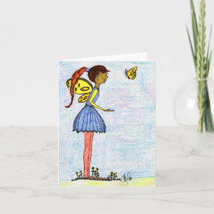 Flower Fairy & Butterfly Thank You Card