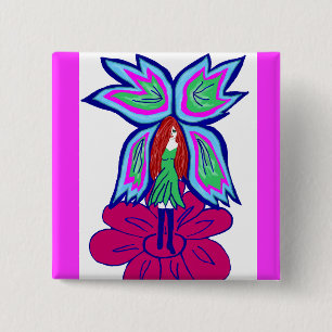 Flower fairy button