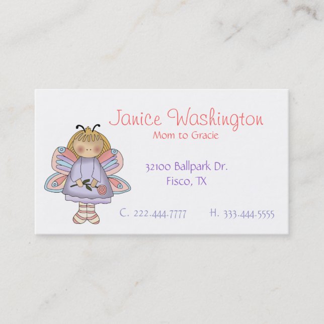 Flower Fairy Cute Mummy Card (Front)