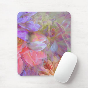 Flower Fairy Double Exposure Fantasy Art Mouse Pad