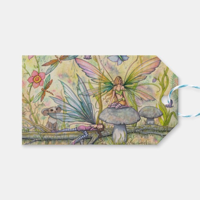Flower Fairy Fantasy Art Gift Tags (Front (Horizontal))