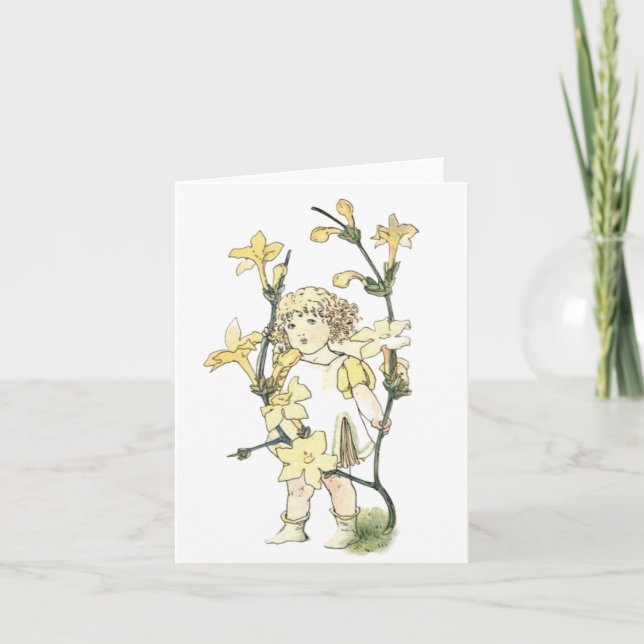 Flower Fairy Folded Note Card (Front)
