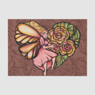 Flower Fairy Garden Heart Flowers Fairies Tissue Paper