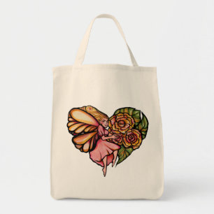 Flower Fairy Garden Heart Flowers Fairies Tote Bag