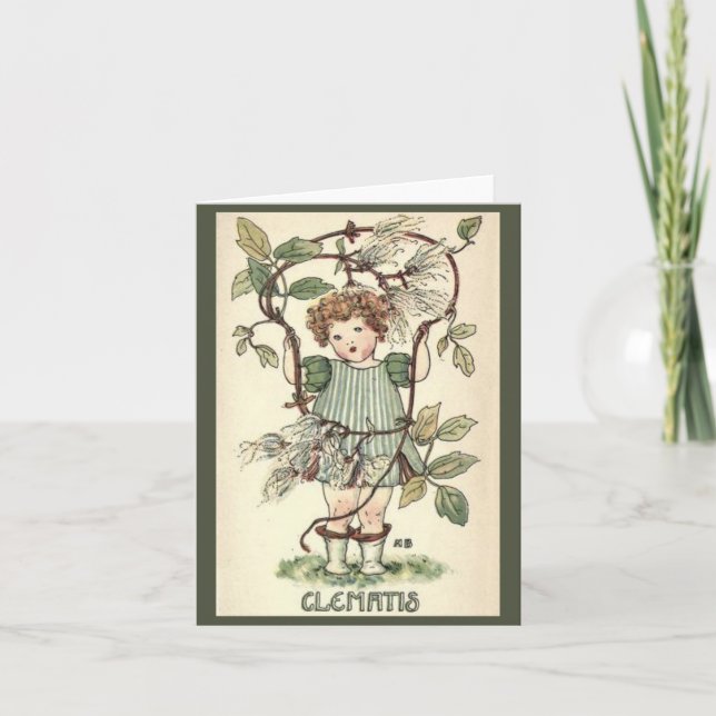 Flower Fairy Gardeners Folded Note Card (Front)