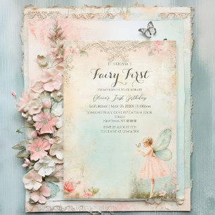 Flower fairy girl Birthday  Invitation