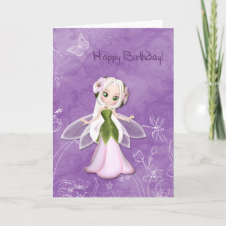 Flower Fairy Happy Birthday Card