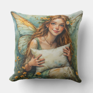 Flower Fairy Holding Pillow