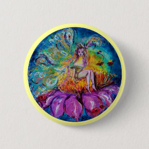 FLOWER FAIRY IN THE NIGHT Fantasy 6 Cm Round Badge