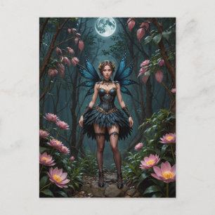 Flower Fairy on a Full Moon Night Postcard